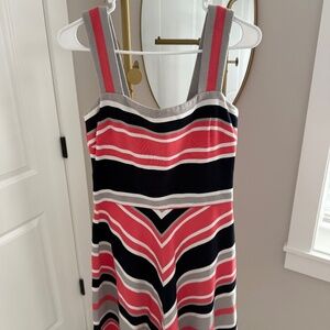 Banana Republic - Milly Collection Fit & Flare Sleeveless Chevron Striped Dress